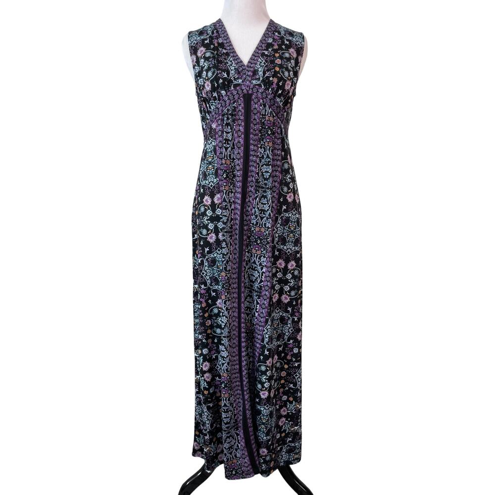 Womens Whimsygoth Maxi Dress S Purple Black Dark Witchy Fairy Grunge Stretch